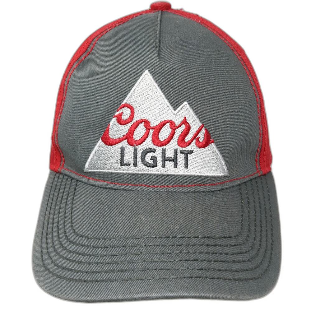 Concept One Coors Light 5 Panel Gray Red Hat OSFM Mountain Logo Snapback Beer